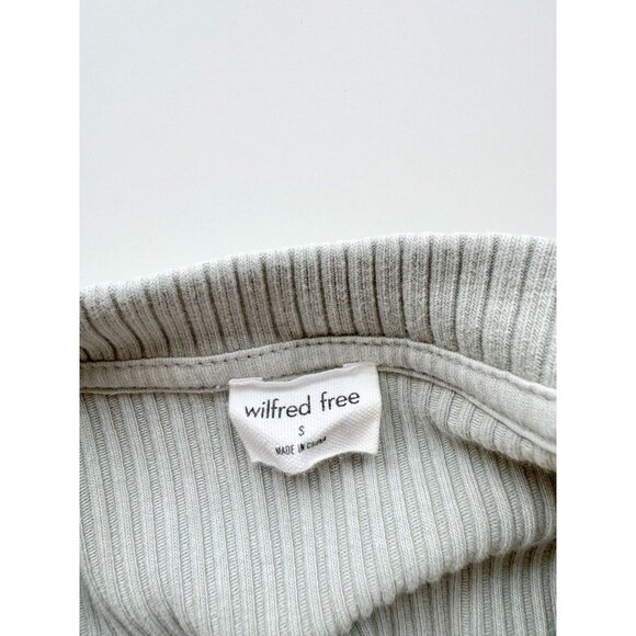 Aritzia WILFRED FREE Dunes GD Green Ribbed Jersey Bodycon Mini Dress, Size S - Picture 9 of 15